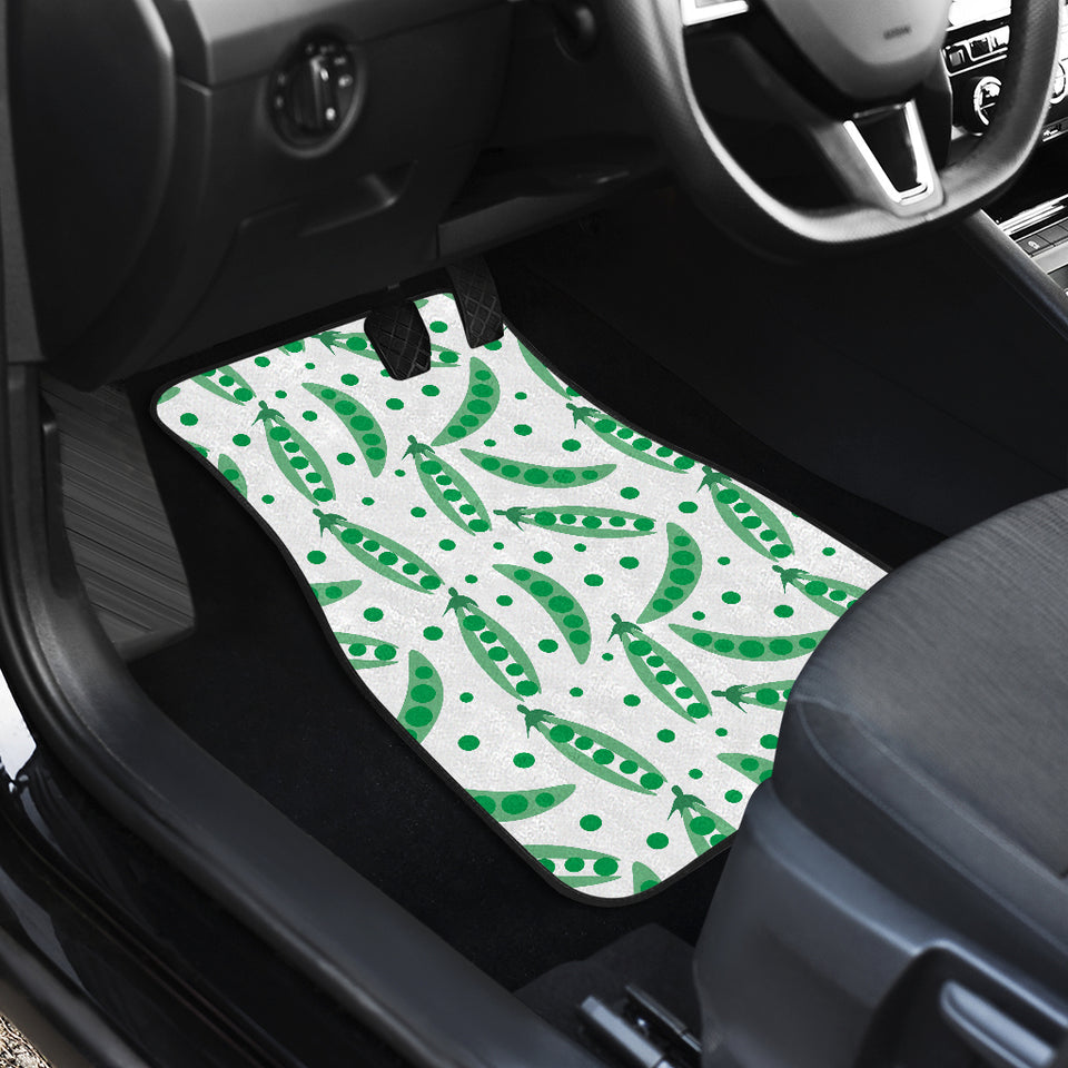 Green Peas Pattern Print Design 01 Front and Back Car Mats