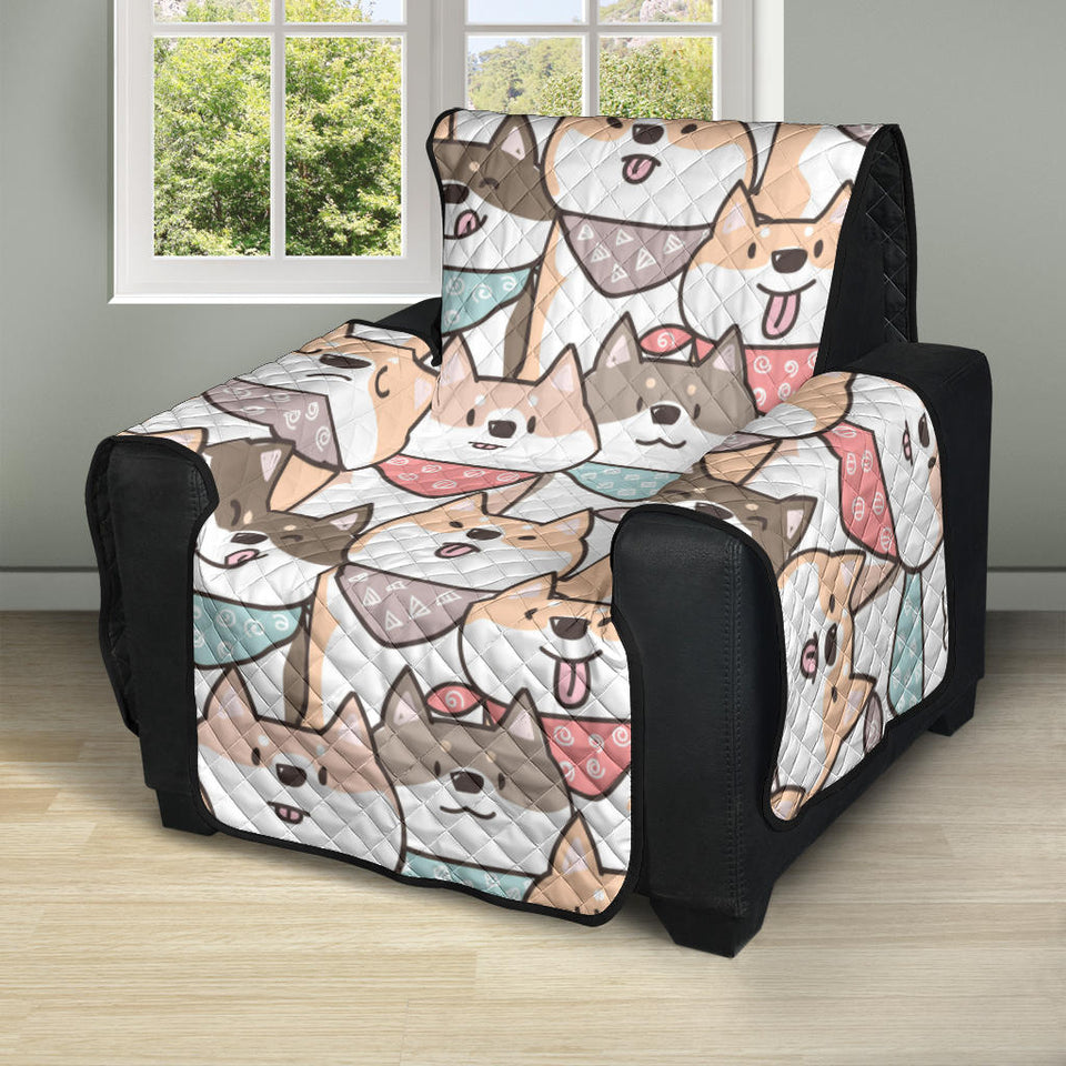 Shiba Inu Pattern Recliner Cover Protector