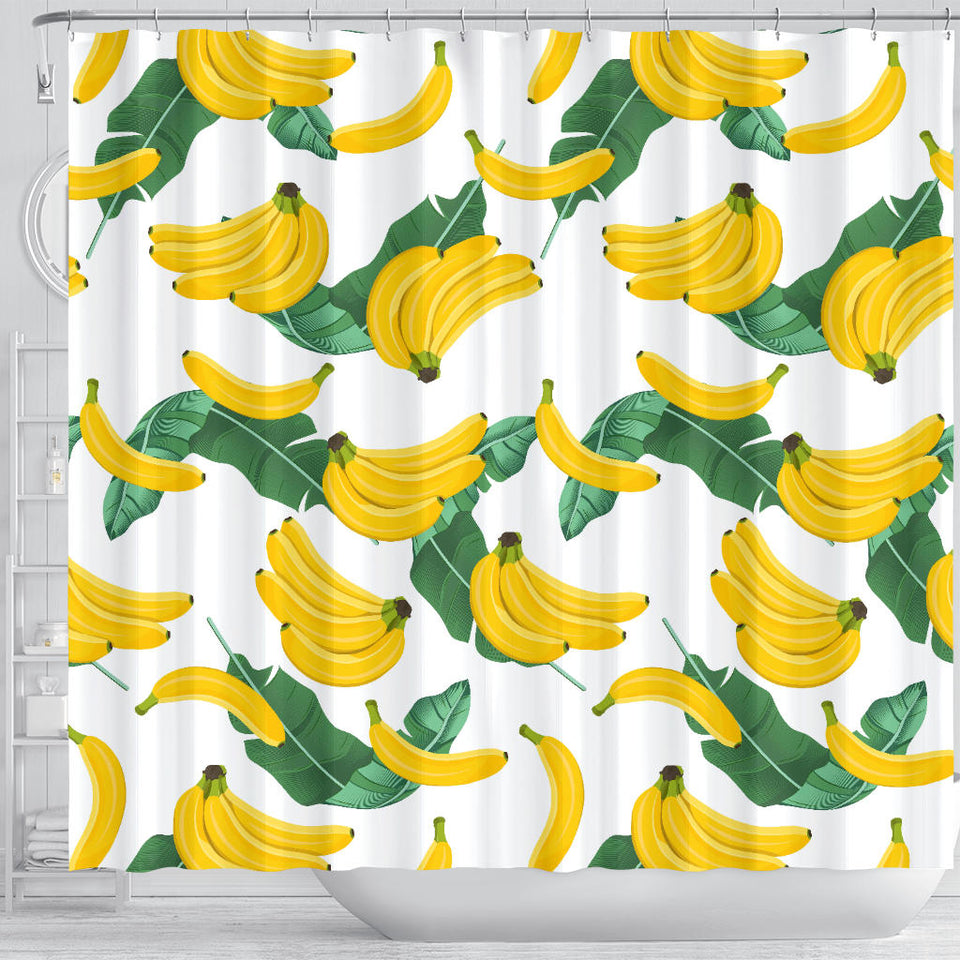 Banana and Leaf Pattern Shower Curtain Fulfilled In US