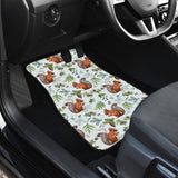 Squirrel Pattern Print Design 02 Front and Back Car Mats