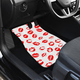 Lips Pattern Print Design 01 Front and Back Car Mats