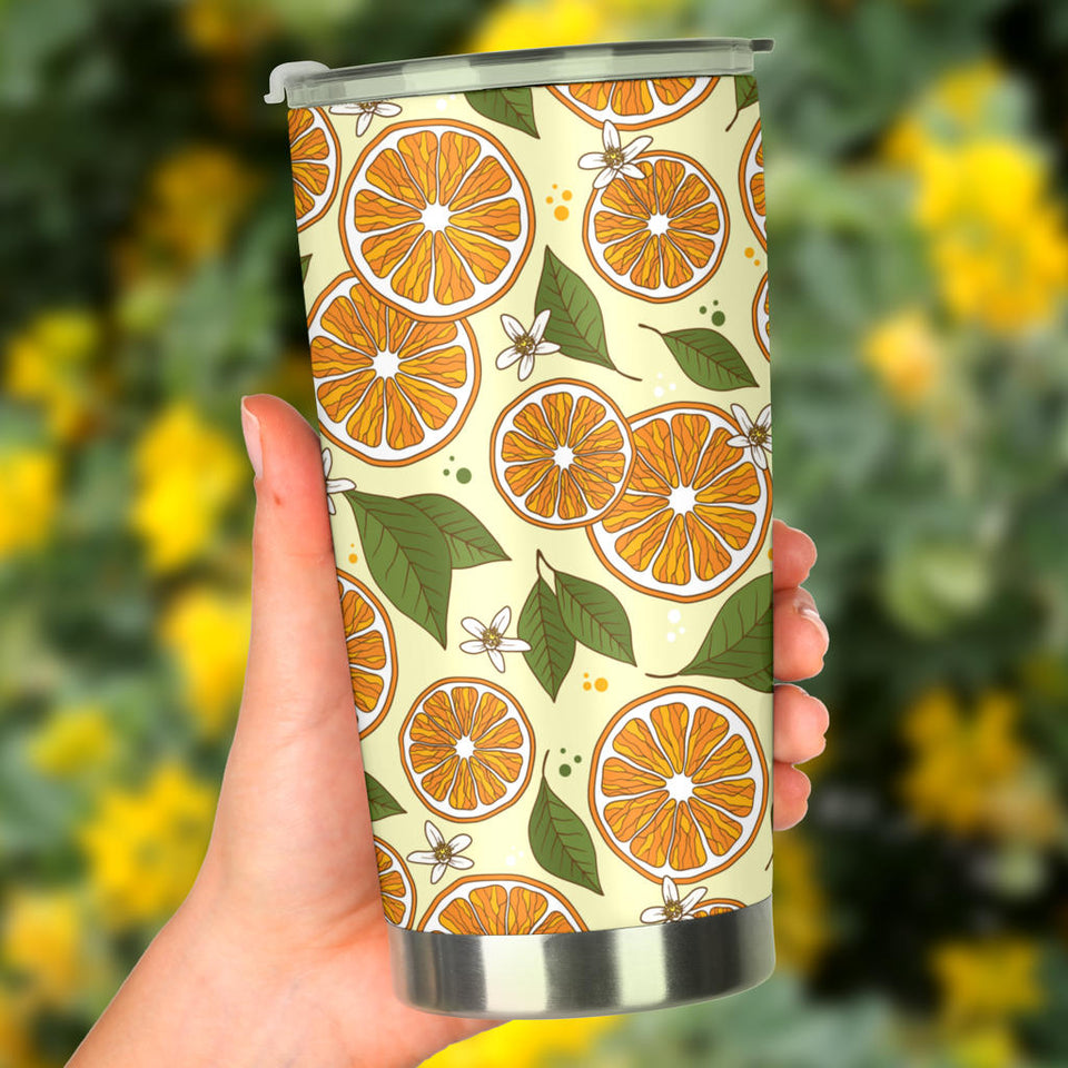 Sliced Orange Leaves  Pattern Tumbler