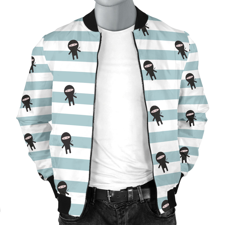 Ninja Pattern Stripe Background Men Bomber Jacket