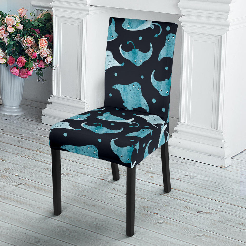 Stingray Pattern Print Design 04 Dining Chair Slipcover