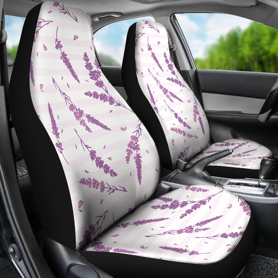 Lavender Pattern Stripe Background Universal Fit Car Seat Covers