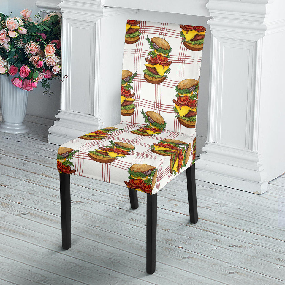 Hamburger Pattern Print Design 03 Dining Chair Slipcover