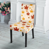 Red and Orange Maple Leaves Pattern Dining Chair Slipcover