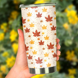 Red and Orange Maple Leaves Pattern Tumbler