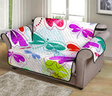 Colorful Dragonfly Pattern Loveseat Couch Cover Protector