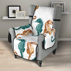 Seahorse Pattern Background Chair Cover Protector