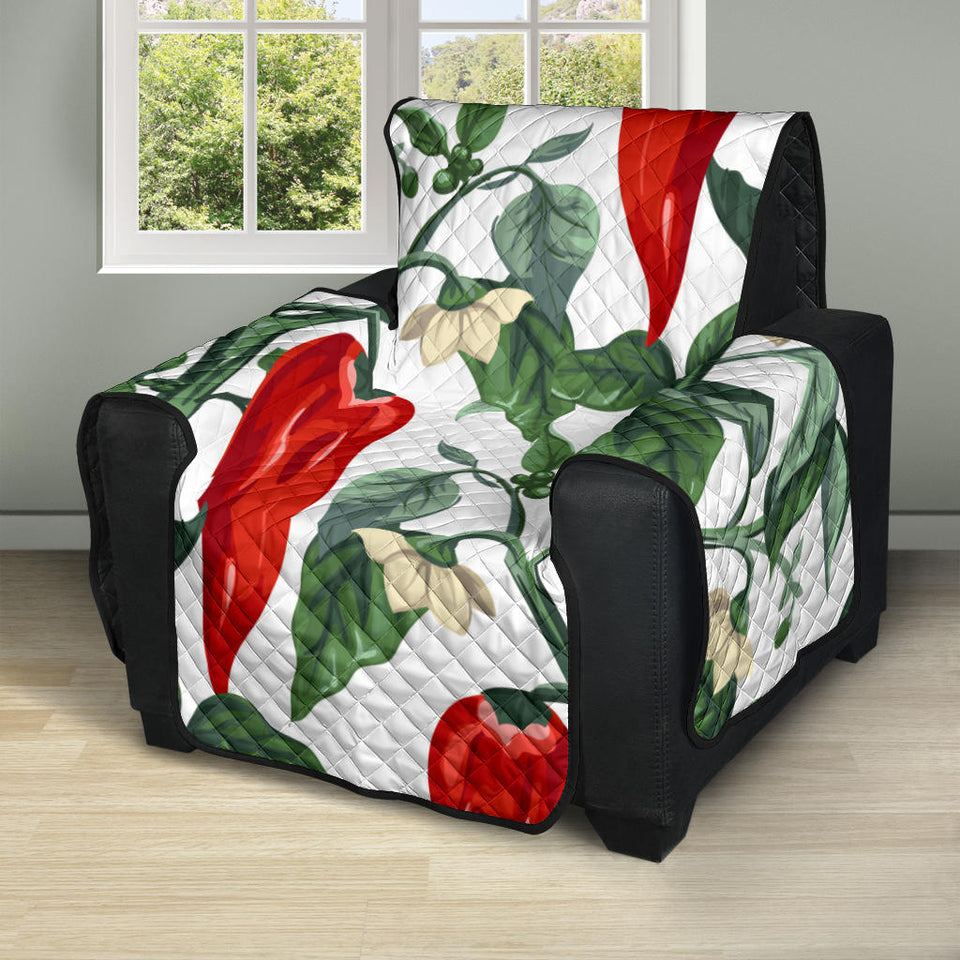 Chili Leaves Flower Pattern Recliner Cover Protector