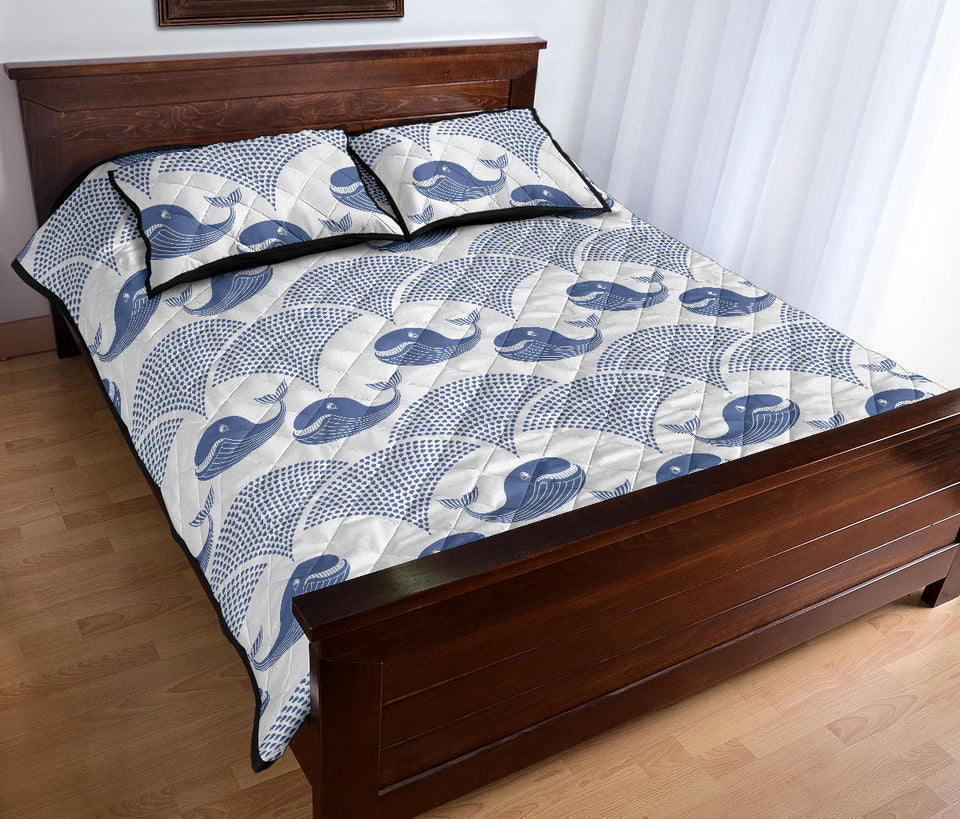 Whale Pattern Quilt Bed Set