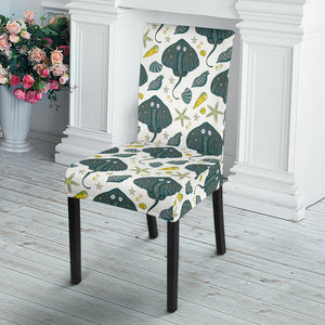 Stingray Pattern Print Design 03 Dining Chair Slipcover