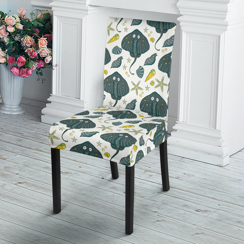 Stingray Pattern Print Design 03 Dining Chair Slipcover