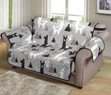 Black and White Llama Pattern Loveseat Couch Cover Protector