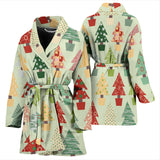 Christmas Tree Pattern Backgroind Women Bathrobe
