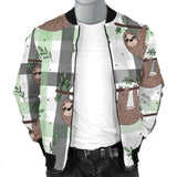 Sloth Pattern Stripe Background Men Bomber Jacket