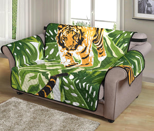 Bengal Tiger Pattern leaves Loveseat Couch Cover Protector