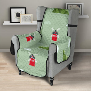 Windmill Green Pattern Chair Cover Protector