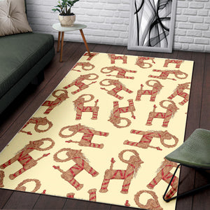 Yule Goat or Christmas goat Pattern Area Rug