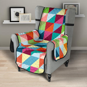 Rainbow Geometric Pattern Chair Cover Protector