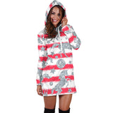 Unicorn Silver Pattern Women Hoodie Dress