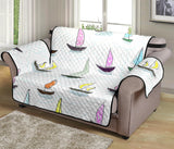 Cute Sailboat Pattern Loveseat Couch Cover Protector