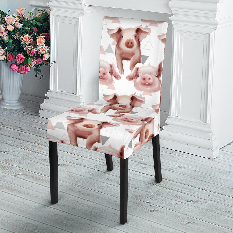 Pig Pattern Print Design 04 Dining Chair Slipcover