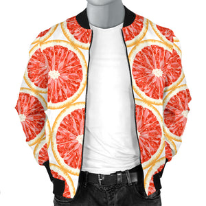 Sliced Grapefruit Pattern Men Bomber Jacket