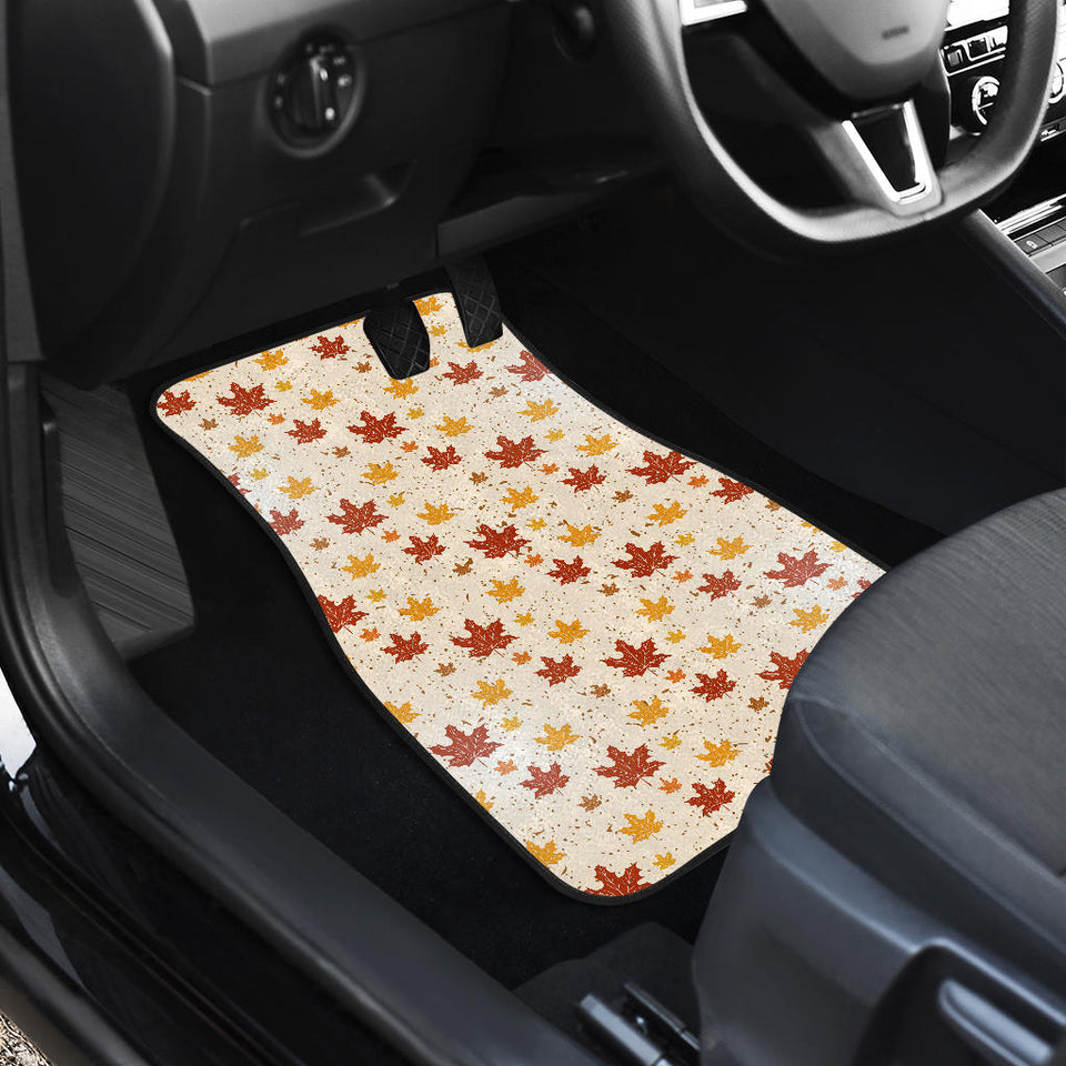 Red and Orange Maple Leaves Pattern Front Car Mats