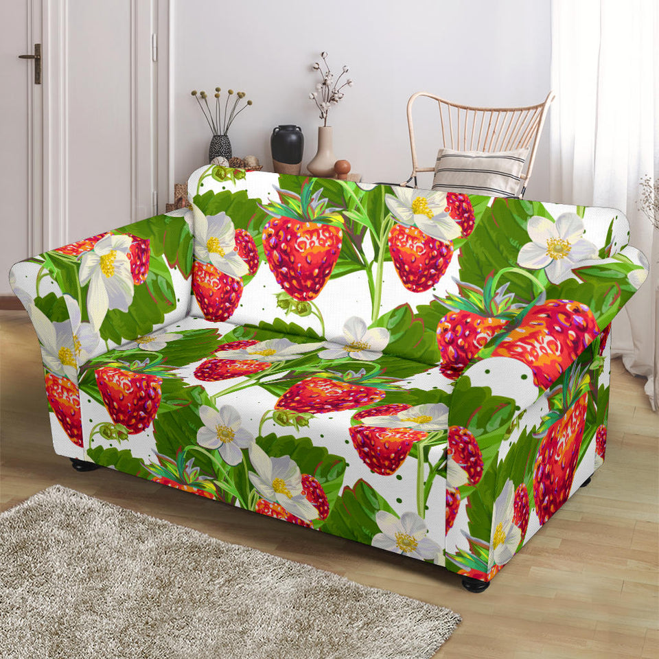 Strawberry Pattern Loveseat Couch Slipcover