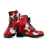 Canadian Maple Leaves Pattern Leather Boots