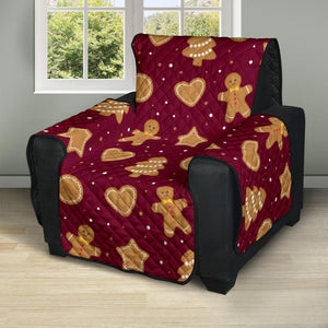 Christmas Ginger Cookie Pattern Background Recliner Cover Protector