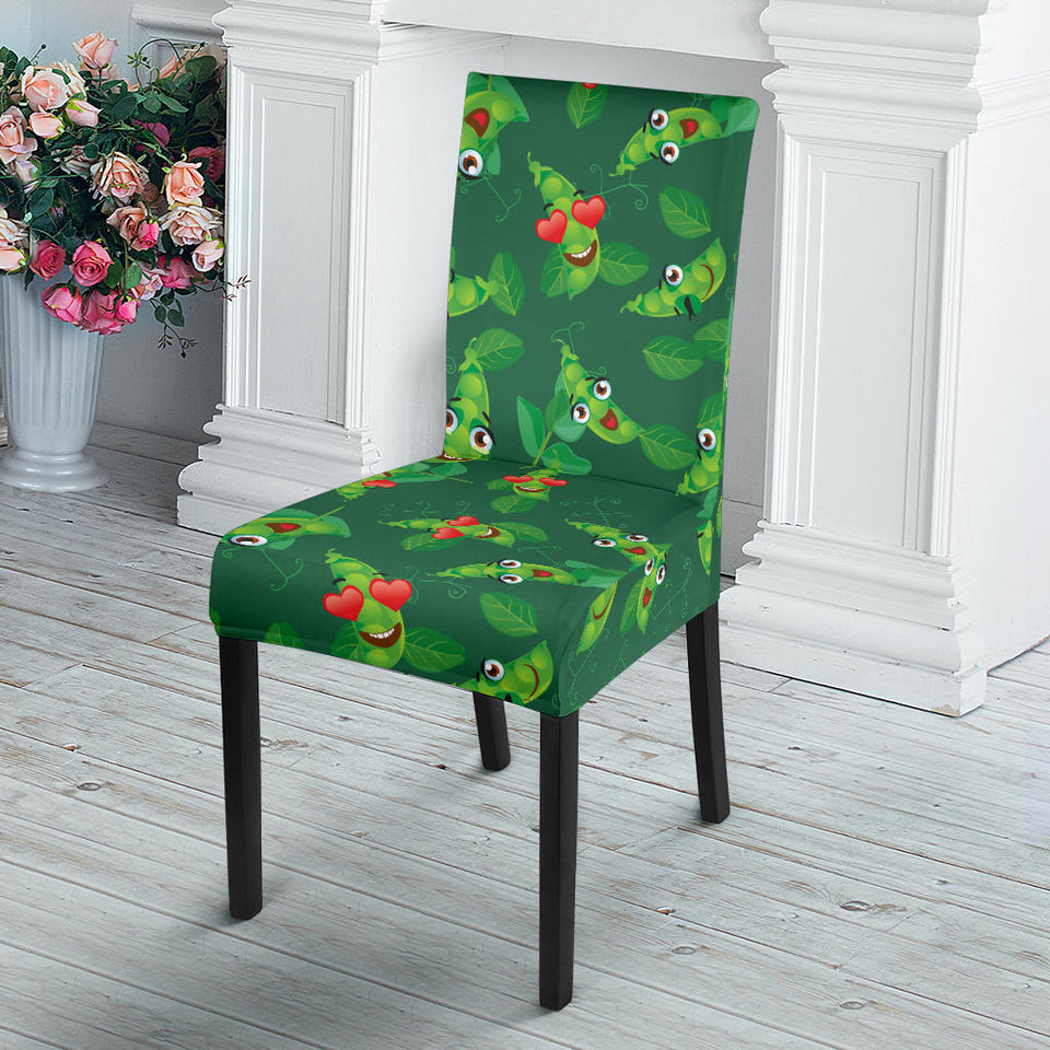 Green Peas Pattern Print Design 05 Dining Chair Slipcover