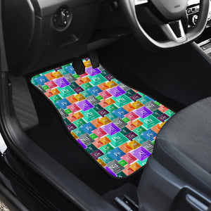 Chemistry Periodic Table Pattern Print Design 05 Front Car Mats