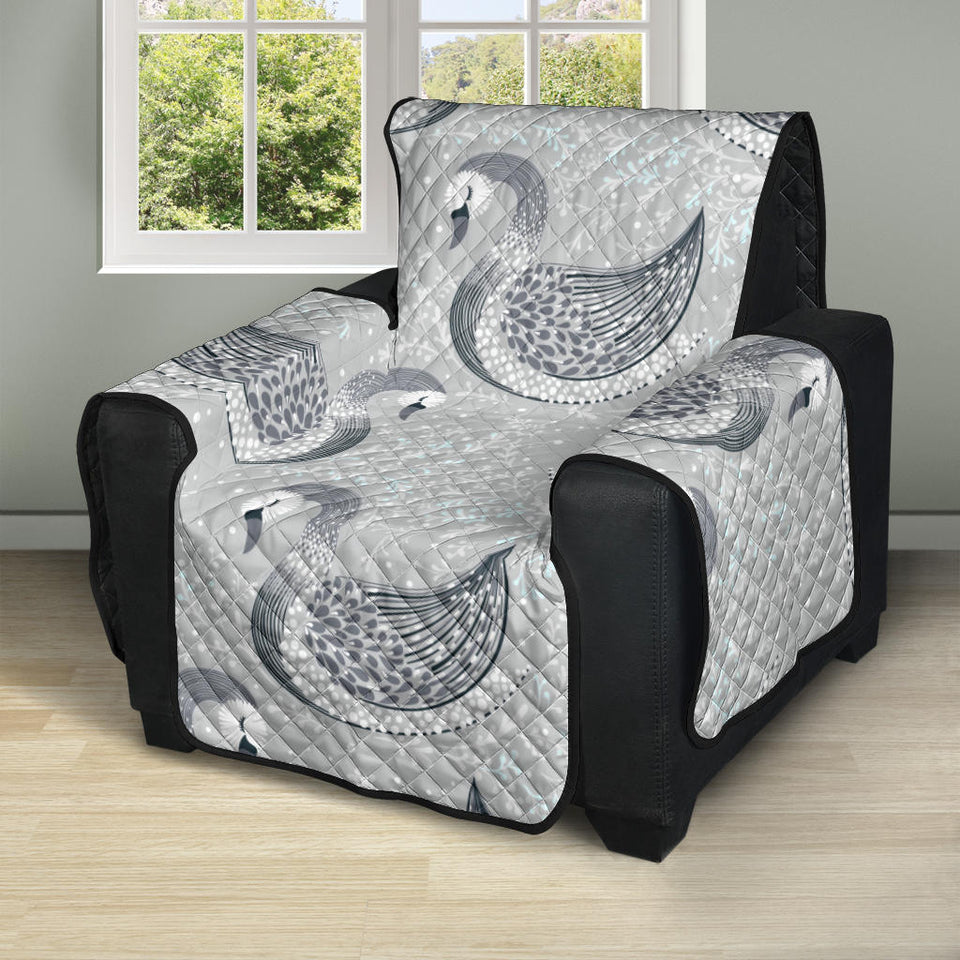 Swan Gray Pattern Recliner Cover Protector