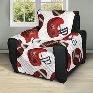 American Football Ball Red Helmet Pattern Recliner Cover Protector