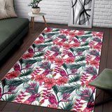 Pink Parrot Heliconia Pattern Area Rug