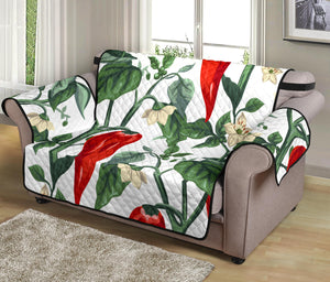 Chili Leaves Flower Pattern Loveseat Couch Cover Protector