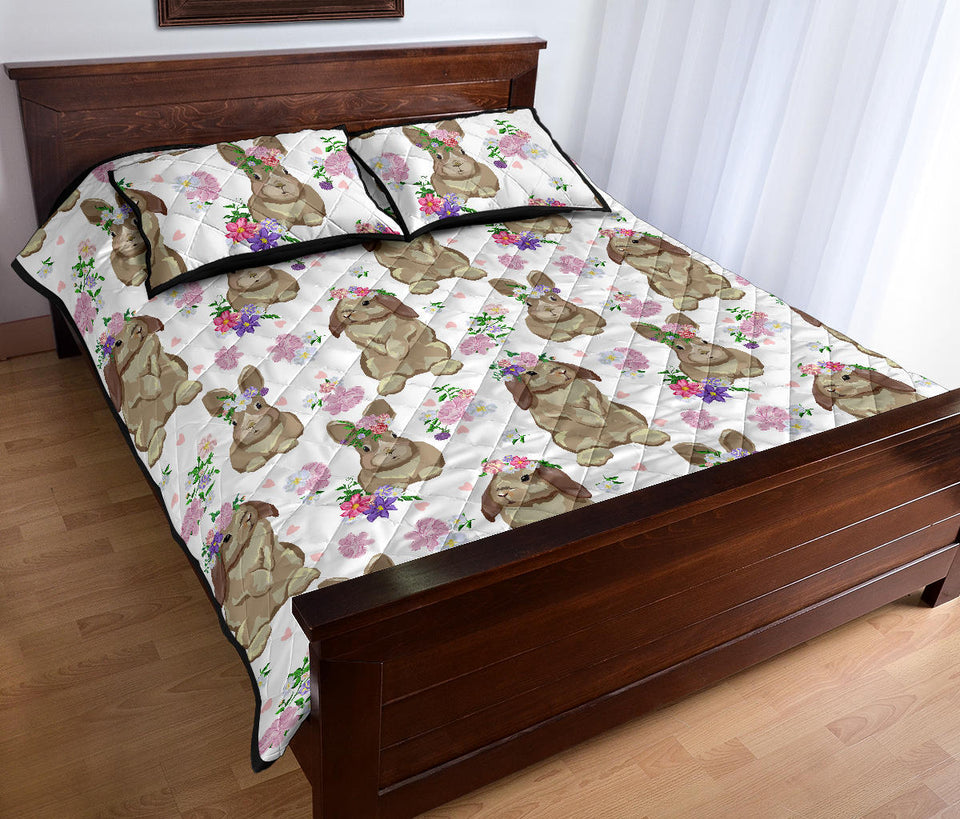 Rabbit Pattern Quilt Bed Set