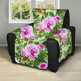 Orchid Leaves Pattern Recliner Cover Protector