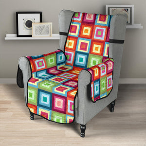 Rainbow Rectancular Pattern Chair Cover Protector