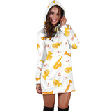 Saxophone Pattern Theme Women Hoodie Dress