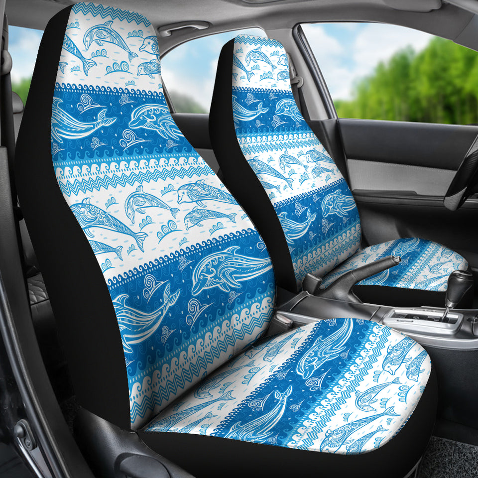 Dolphin Tribal Pattern Ethnic Motifs Universal Fit Car Seat Covers