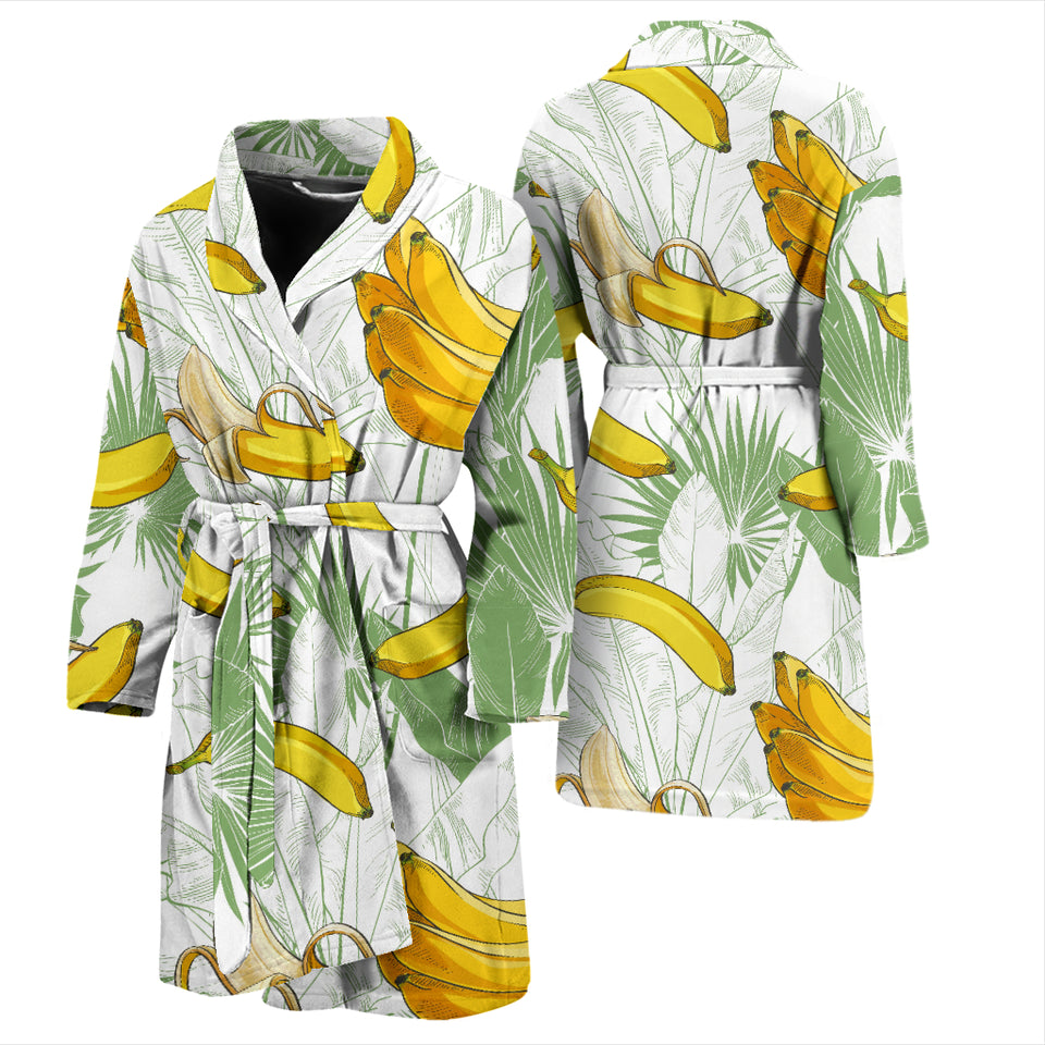 Banana Pattern Background Men Bathrobe