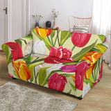 Colorful Tulip Pattern Loveseat Couch Slipcover