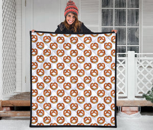 Pretzels Pattern Print Design 03 Premium Quilt