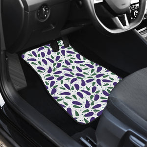 Eggplant Pattern Print Design 05 Front Car Mats