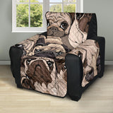 Pug Pattern Background Recliner Cover Protector