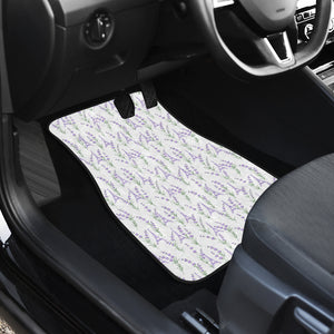 Eiffel Tower Lavender Pattern Print Design 01 Front Car Mats